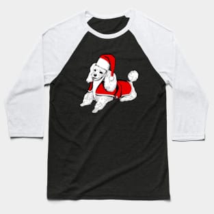 christmas santa claus poodle dog Baseball T-Shirt